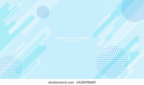 Abstract blue background combining geometric elements and halftone dots