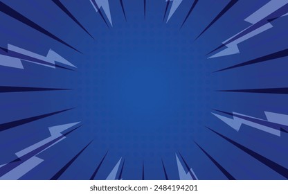 abstract blue background comic power lightning design template