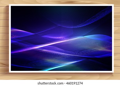 Abstract blue background - computer-generated image. Vector. Fractal background with glowing stripes and light effects for web-design, card, poster. Mobile applications, web sites, graphic design.