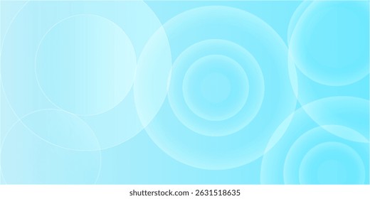 Fundo azul abstrato com círculos concêntricos e formas translúcidas sobrepostas, criando uma sensação suave, moderna e futurista. Perfeito para temas de tecnologia, bem-estar ou design limpo.