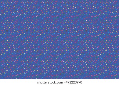 Abstract blue background with confetti. Vector seamless pattern with geometric figures. Hipster fill. Color image. Holiday composition. Multipurpose backdrop. Stocking up for the holidays, workspace