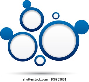 Abstract blue background contains of round bubbles. Vector eps10.