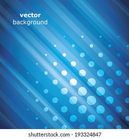 Abstract Blue Background or Cover Design with Stripes and Dots