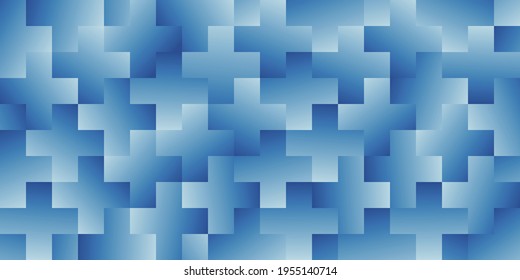 Abstract Blue background with crosses and gradients.