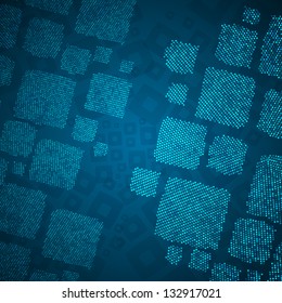Abstract blue background with cube mosaic. Vector illustration