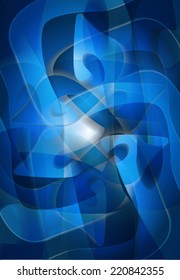 Abstract blue background with curls