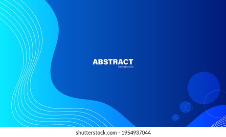 Resumen de fondo azul y líneas de curva, fondo con espacio de copia para el diseño, vector.