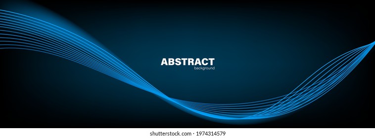 Abstract blue background and curve shape, background with copy space for design, vector.