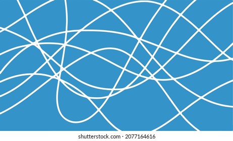 Abstract blue background and curve shape, doodle background.vector.