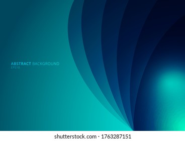 Abstract blue background curved layers with shadow and space for your text. Vector illustration
