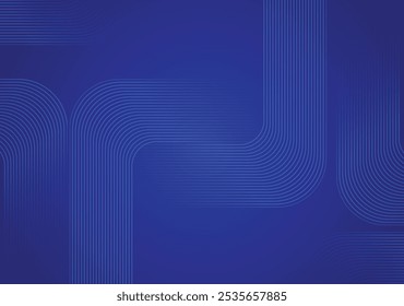 Un fondo azul abstracto con un patrón de línea curva muestra líneas fluidas que agregan profundidad y sofisticación al diseño.