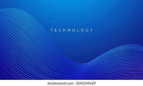 Fondo azul Abstractas con líneas curvas, líneas onduladas brillantes Abstractas sobre fondo azul oscuro. Fondo de Tecnología azul Abstractas con líneas fluidas. futurista
