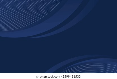 Abstract Blue Background with Curved Lines and White Circular Patterns for Modern Designs