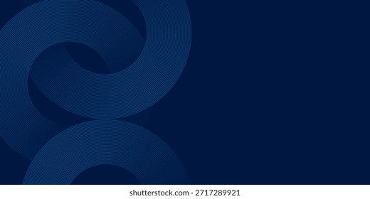 Fondo azul Abstractas con líneas de gradiente azul curvadas y superpuestas Arte de diseño abstracto simple