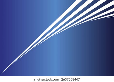 Abstract blue background with a curved tip made of lines