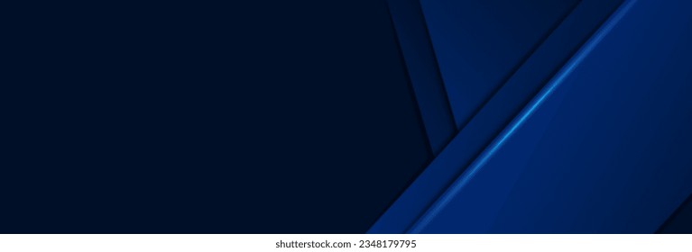 Abstract blue background. Dark blue glowing geometric background. Futuristic glowing lines design template. Vector illustration