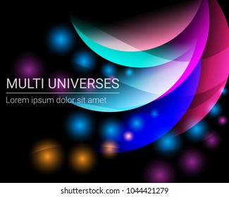 Abstract blue background. Dark multi-colors vector abstract background. Modern science background. Multi universes. 