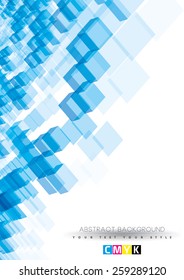 Abstract blue background design (A4 size vertical page cover design, CMYK)