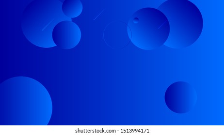 Abstract blue background design. Geometric circles and light effect