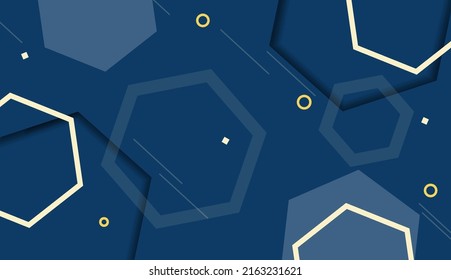 Abstract blue background and design hexagon