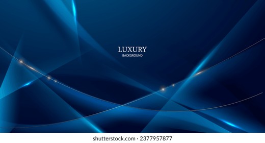 Abstract blue background design with luxury gold color Vector illustration