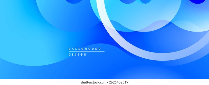 Abstract blue background design. Smooth gradients create flowing shapes, modern aesthetic. Minimal text indicates purpose.