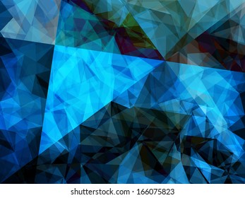 Abstract blue background design with various polygons