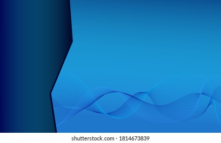 Abstract blue background design with waves in modern style
