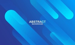 Abstract Blue Background With Diagonal Lines. Dynamic Shapes Composition. Vector Illustration