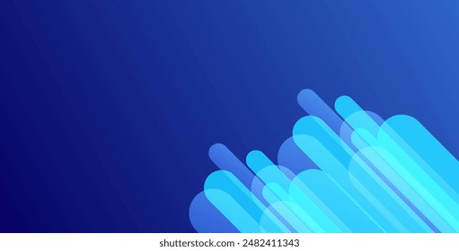 Abstract blue background with diagonal lines. Dynamic shapes composition. Vector illustration