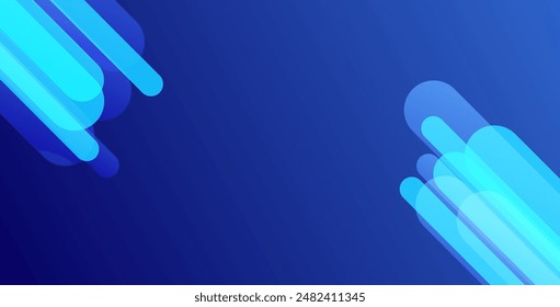 Abstract blue background with diagonal lines. Dynamic shapes composition. Vector illustration