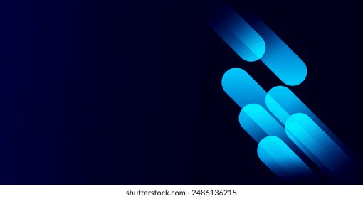 Abstract blue background with diagonal lines. Dynamic shapes composition. Vector illustration