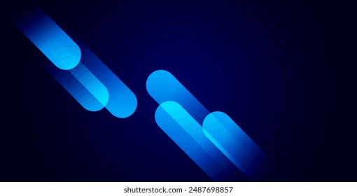 Abstract blue background with diagonal lines. Dynamic shapes composition. Vector illustration
