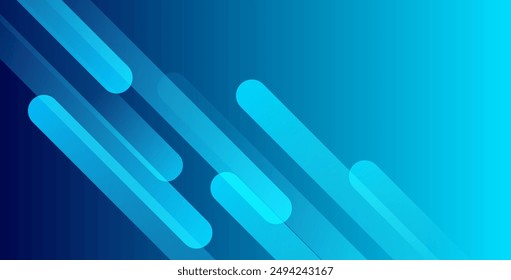 Abstract blue background with diagonal lines. Dynamic shapes composition. Vector illustration