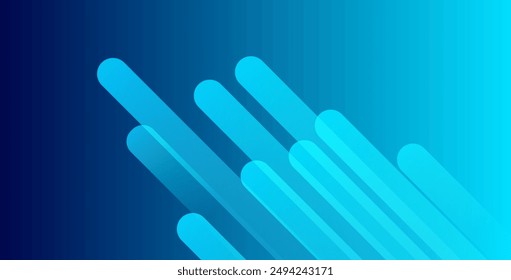 Abstract blue background with diagonal lines. Dynamic shapes composition. Vector illustration