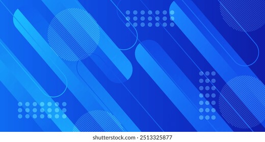 Abstract blue background with diagonal lines. Dynamic shapes composition. Vector illustration