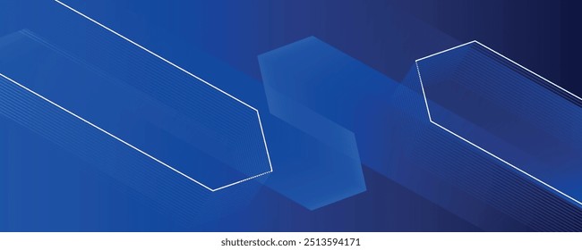 Fundo azul abstrato com linhas diagonais. Composição de formas dinâmicas. Ilustração vetorial
