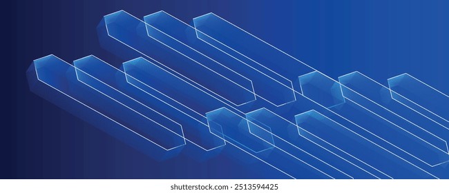 Abstract blue background with diagonal lines. Dynamic shapes composition. Vector illustration