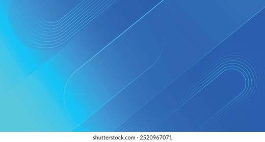 Abstract blue background with diagonal lines. Dynamic shapes composition.