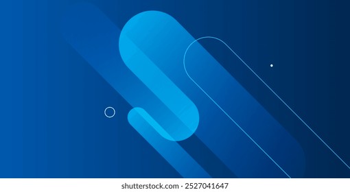 Fundo azul abstrato com linhas diagonais. Composição de formas dinâmicas.