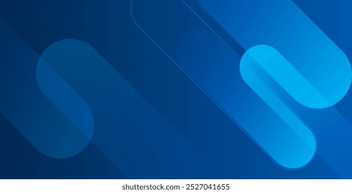 Abstract blue background with diagonal lines. Dynamic shapes composition.