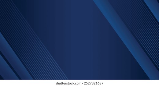 Fundo azul abstrato com linhas diagonais. Composição de formas dinâmicas. Ilustração vetorial