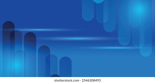 Fundo azul abstrato com linhas diagonais. Composição de formas dinâmicas. Ilustração vetorial