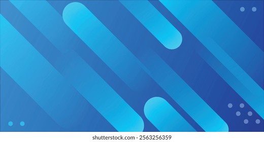 Abstract blue background with diagonal lines. Dynamic shapes composition. Vector illustration