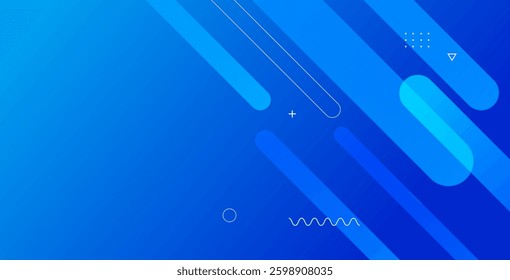 Abstract blue background with diagonal lines and dynamic shapes. Perfect for modern banners, posters, websites, and digital projects, offering a sleek and professional appearance.