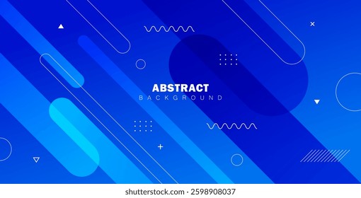 Abstract blue background with diagonal lines and dynamic shapes. Perfect for modern banners, posters, websites, and digital projects, offering a sleek and professional appearance.