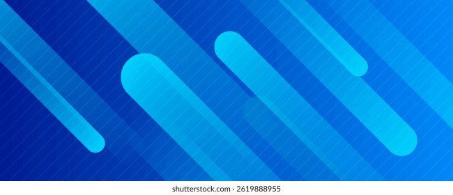 Abstract blue background with diagonal lines. Dynamic shapes composition. Vector illustration