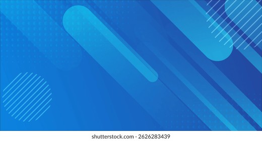 Abstract blue background with diagonal lines. Dynamic shapes composition. Vector illustration