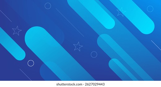 Abstract blue background with diagonal lines. Dynamic shapes composition. Vector illustration