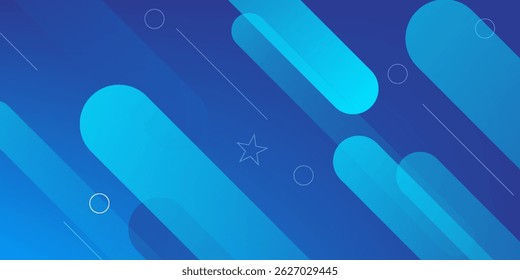 Abstrakter blauer Hintergrund mit diagonalen Linien. Dynamische Formenzusammensetzung. Vektorgrafik